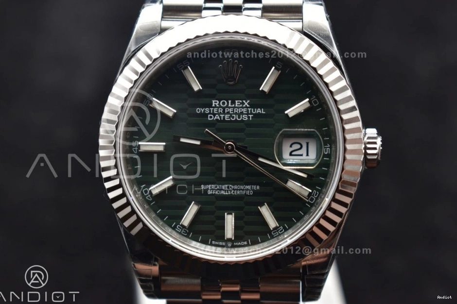 Bracelet Jubilee 904L on 126334 VS3235 Dial Green Best DateJust Edition Steel Fluted Textured Bezel VSF 41 1:1 1109